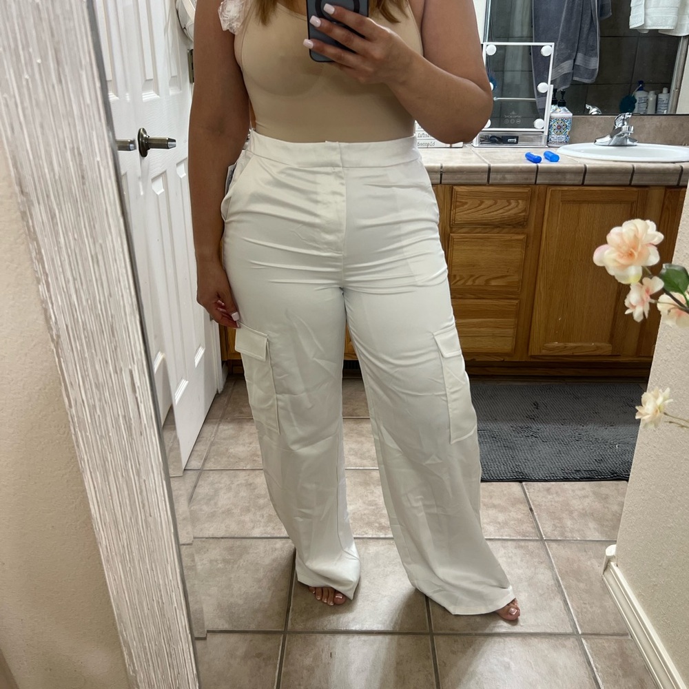Women's White Cargo Pants